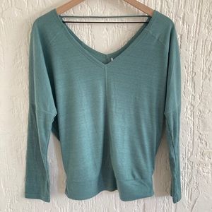 Prana Teal Blue Green Long Sleeve Shirt Size Large